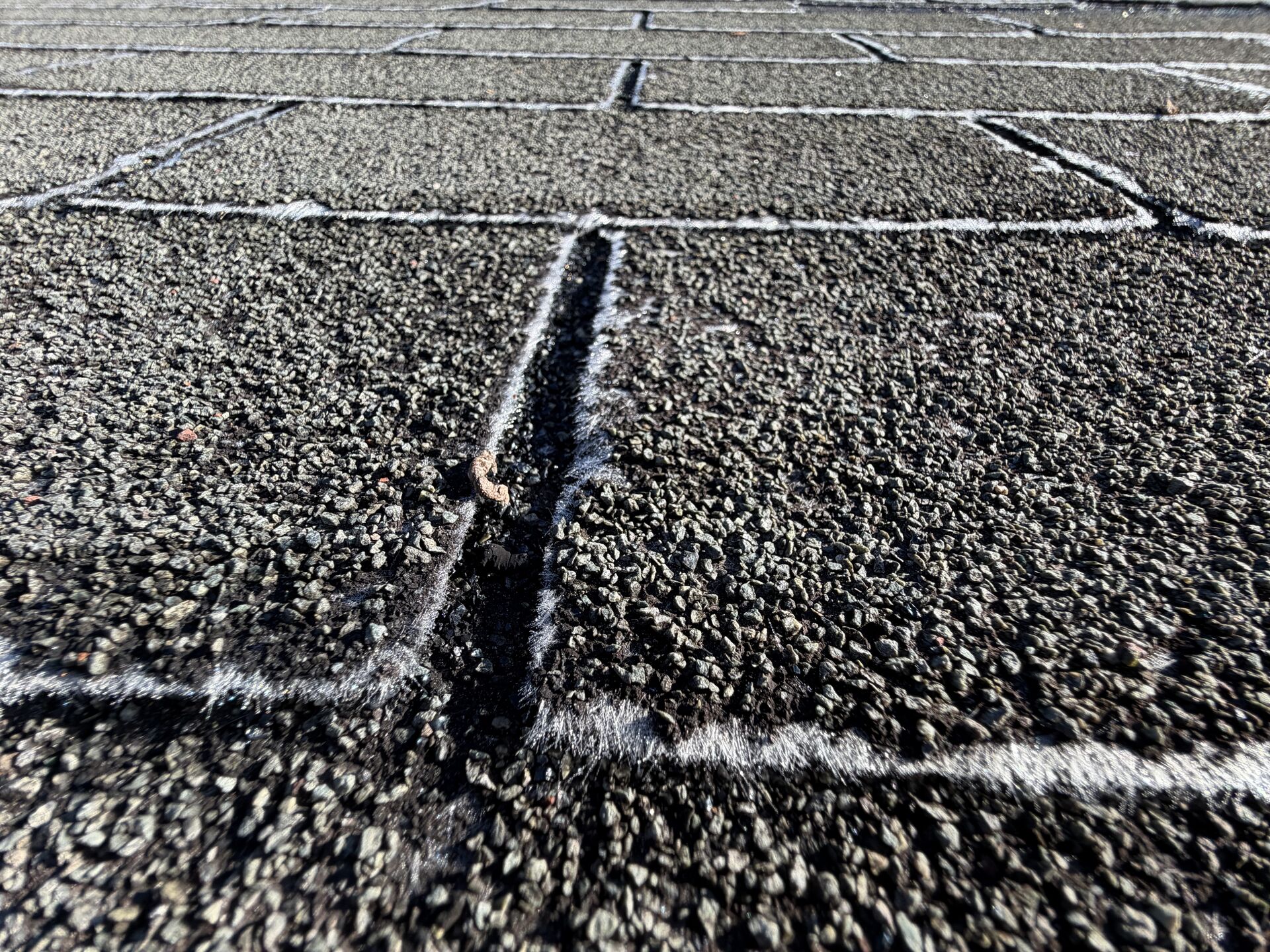 Asphalt shingle course detail from a Kelly Construction job site